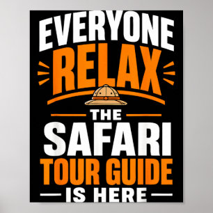 Funny safari tour guide national park wildlife poster
