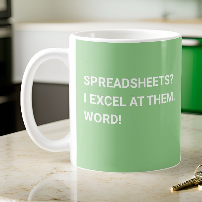 Funny Sage Green Spreadsheet  Coffee Mug (Creator Uploaded)
