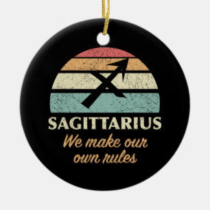 Funny Sagittarius Zodiac Rules Ceramic Ornament
