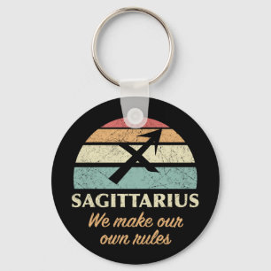 Funny Sagittarius Zodiac Rules Keychain