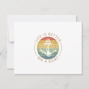 Funny Sailing Boating Sailor Boat Life Is Better O RSVP Card