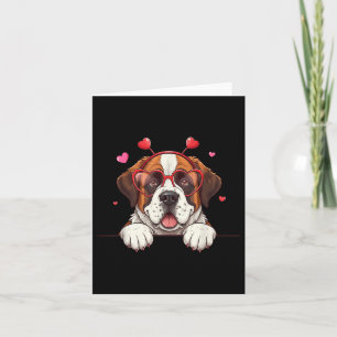 Funny Saint Bernard Dog Heart Headband Valentine W Card