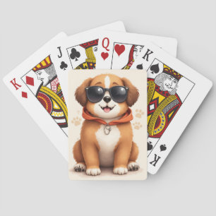 Funny Saint Bernard Kawaii Dog Playing Cards