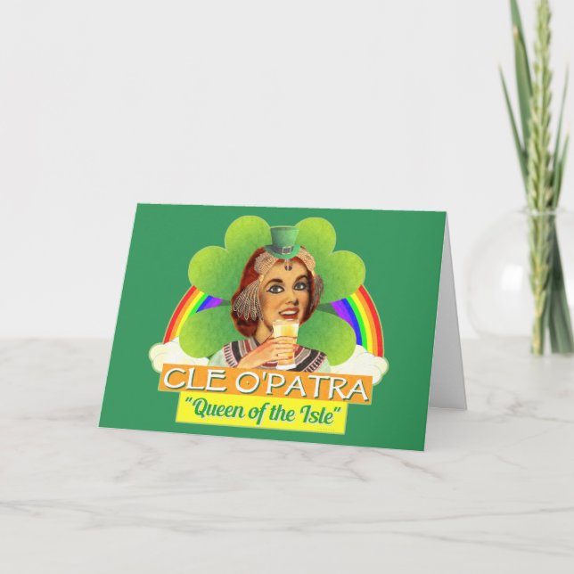 Funny Saint Patrick's Day Cleopatra Pun Irish Card (Front)