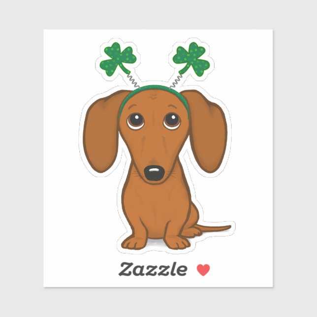 Funny Saint Patrick's Day Dog Dachshund Shamrocks (Sheet)