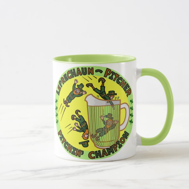 Funny Saint Patrick's Day Leprechaun Pitcher Mug (Right)