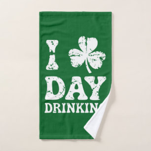 Funny Saint Patricks Day Party St Pats Funny Drink Hand Towel