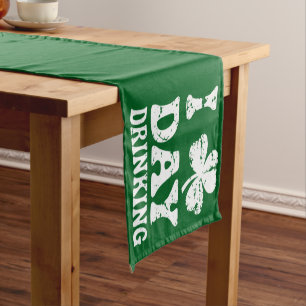 Funny Saint Patricks Day Party St Pats Funny Drink Short Table Runner
