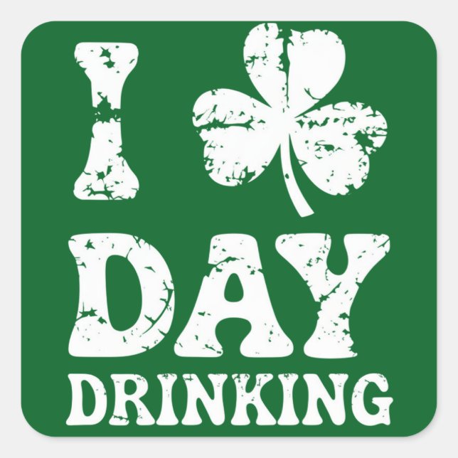 Funny Saint Patricks Day Party St Pats Funny Drink Square Sticker (Front)