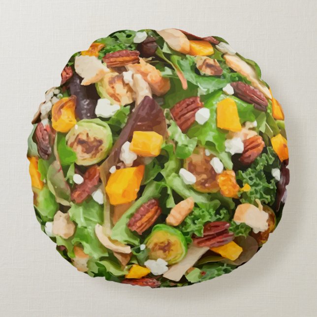 Funny Salad Themed Pillow (Front)