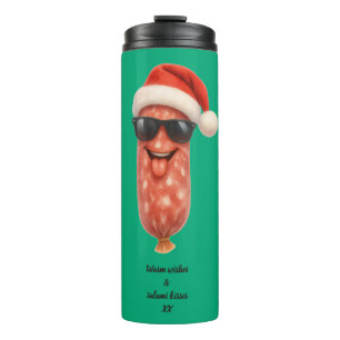 Funny salami kisses christmas thermal tumbler