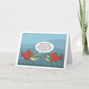 Funny Salmon: Birthday, Anniversary, New Year card