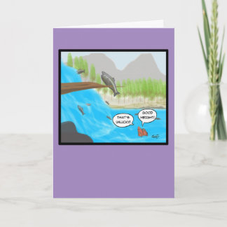 Funny Salmon Birthday Card For Fisherman