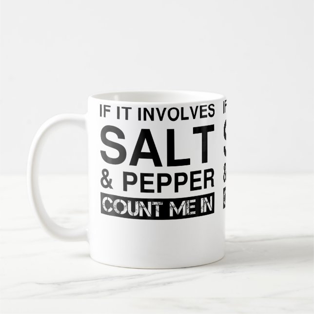 Funny Salt And Pepper Cooking Spices Red White Bla Coffee Mug (Left)