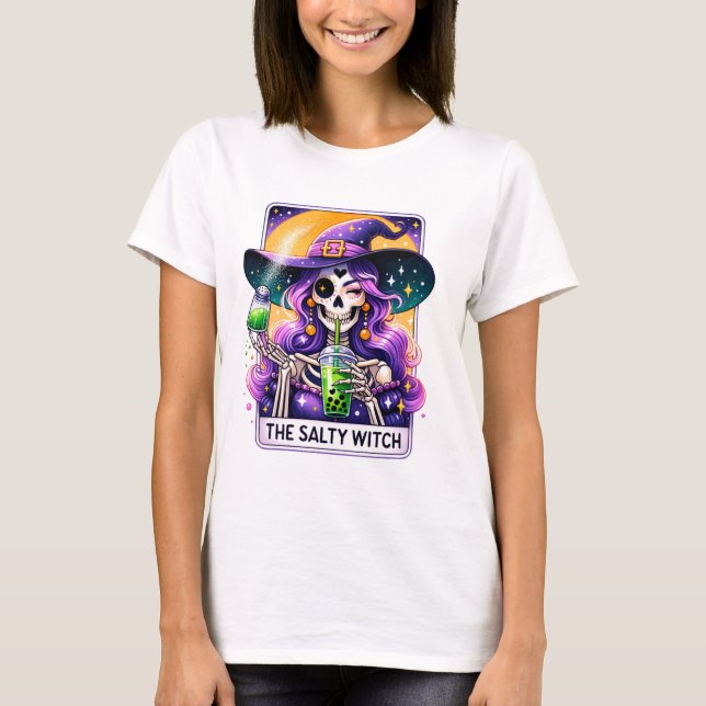 Funny Salty Witch Tarot T-Shirt (Front)