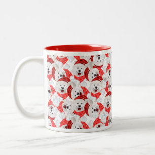 Funny Samoyed Christmas Pattern Two-Tone Coffee Mug
