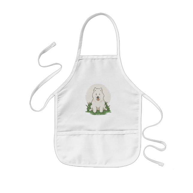 Funny Samoyed Dog Kids Apron (Front)