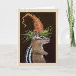 Funny Samuel the chipmunk greeting card<br><div class="desc">funny chipmunk with carrot hat</div>