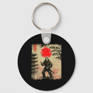 Funny Samurai Bigfoot Japanese Art Graphic Tee Ani Keychain
