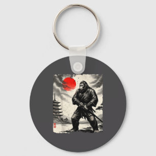 Funny Samurai Bigfoot Japanese Art Graphic Tee Ani Keychain