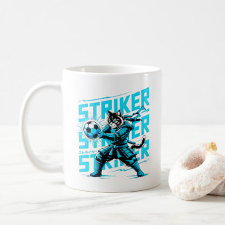 Funny Samurai Cat Soccer - Gift for cat Lovers Coffee Mug