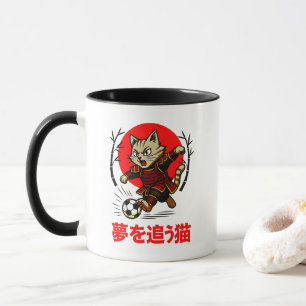 Funny Samurai Cat Soccer - Gift for Coffee & Cat  Mug