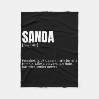 Funny Sanda Enthusiasts' Humorous Definition Defin Fleece Blanket