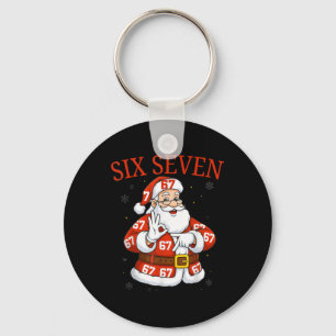 Funny Santa 67 Six Seven Meme Christmas Holiday Te Keychain