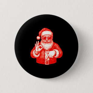 Funny Santa 6 7 Meme Design _ Christmas Math Humor 2 Inch Round Button