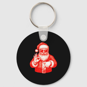 Funny Santa 6 7 Meme Design _ Christmas Math Humor Keychain