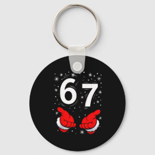 Funny Santa 6 7 Meme Six Seven Christmas 67 Italia Keychain