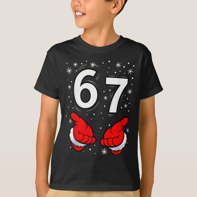 Funny Santa 6 7 Meme Six Seven Christmas 67 Italia T-Shirt (Front)
