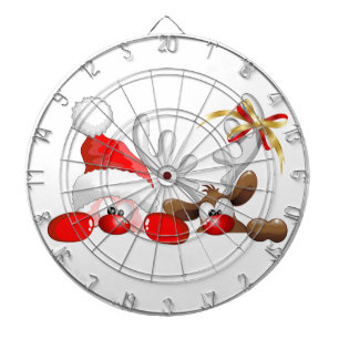 Funny Santa and Reindeer Cartoon     Dartboard