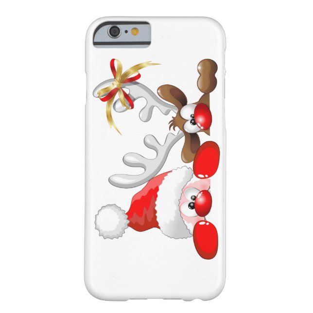 Funny Santa and Reindeer Cartoon iPhone 6 case (Back)