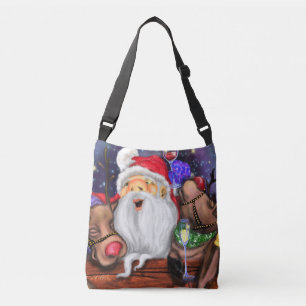 Funny Santa and Reindeers Christmas Party - Cheers Crossbody Bag