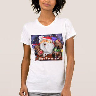 Funny Santa and Reindeers Christmas Party Cheers T-Shirt