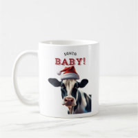 Funny Santa Baby Christmas Holstein Cow