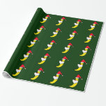 Funny Santa Banana Wrapping Paper<br><div class="desc">Wonderful funny and cute Santa Claus banana Christmas wrapping paper. Can also add custom text and change background colour when ordering. Perfect for personalized gifts during the holidays.</div>