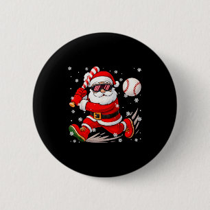 Funny Santa Baseball Christmas Pajamas Xmas Men Bo 2 Inch Round Button