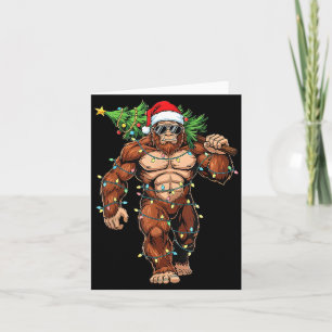Funny Santa Bigfoot Christmas Tree Christmas Crypt Card