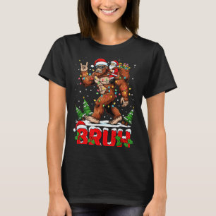 Funny Santa Bigfoot Sasquatch Rock Christmas Xmas T-Shirt