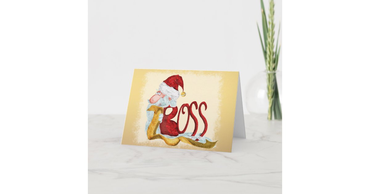 Funny Santa boss Christmas Holiday Card | Zazzle.ca