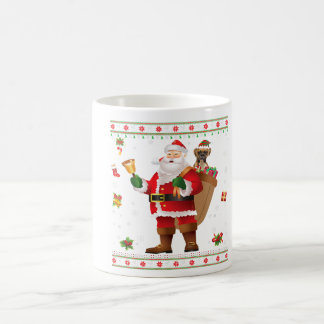 Funny Santa Boxer Dog Present Merry Christmas Coffee Mug