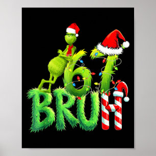 Funny Santa Bruh Christmas Meme 6 Gift Men, Women  Poster