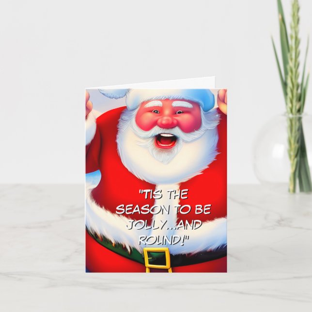 Funny Santa Candy Christmas Message Thank You Card (Front)