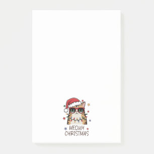 Funny Santa Cat “Meowy Christmas” Post-it Notes