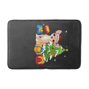 Funny Santa Chihuahua Dog Christmas Tree Gifts Xma Bath Mat