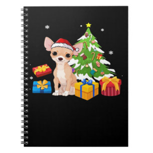 Funny Santa Chihuahua Dog Christmas Tree Gifts Xma Notebook