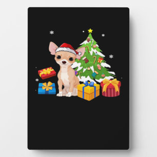 Funny Santa Chihuahua Dog Christmas Tree Gifts Xma Plaque