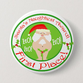 Funny Santa Christmas Button